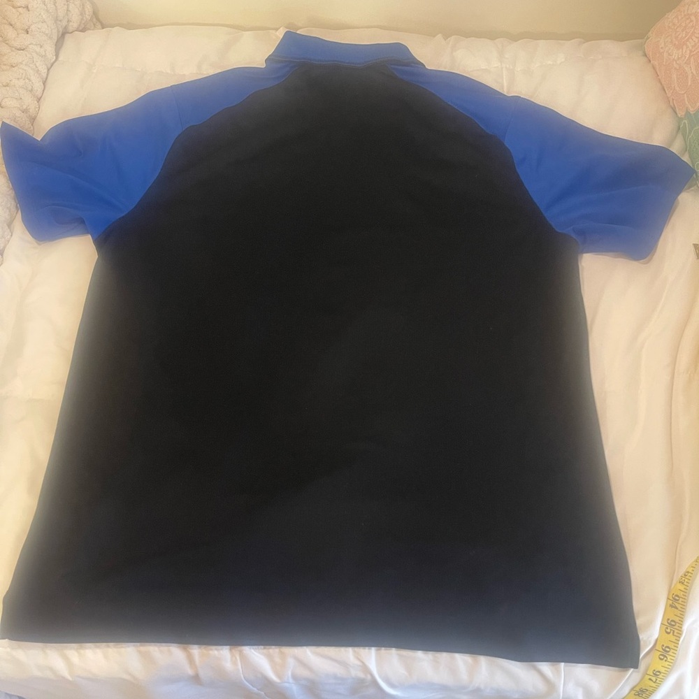 Nike Golf Shirt Men's Blue and Black Polo Shirt with Dark Pink Stripe Mens XL - Picture 4 of 6